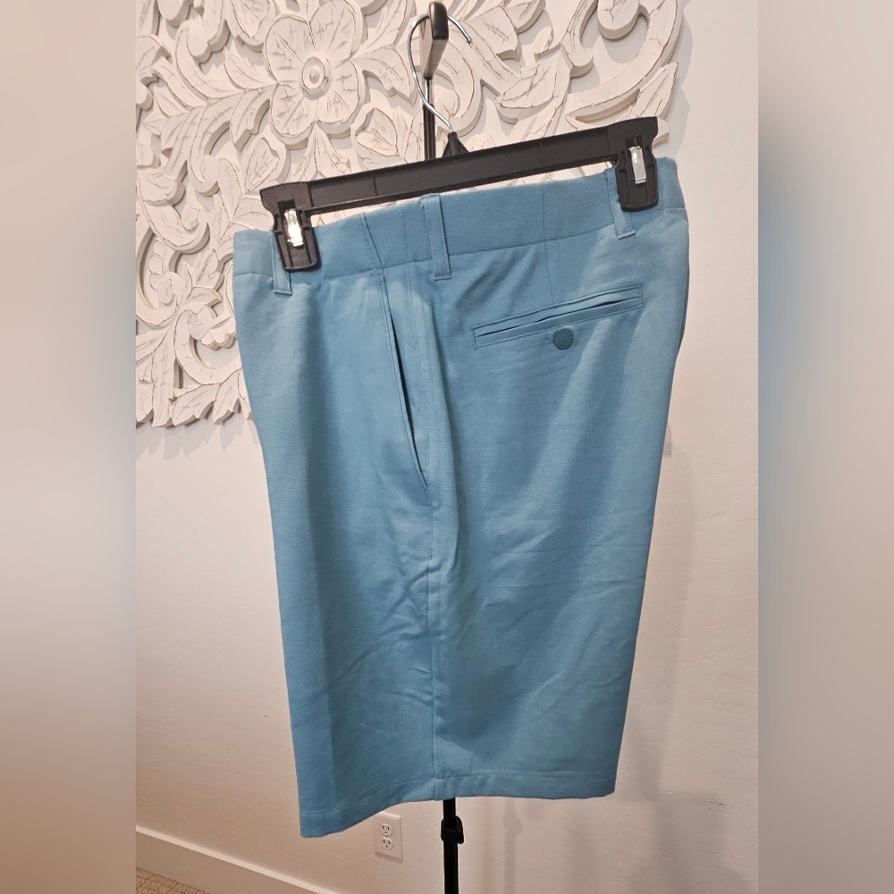 Performance Aqua/Teal Striped Performance Golf Shorts Men's Sz 32 & 36 - 8" - Picture 2 of 9